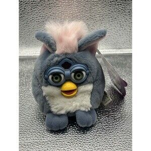 Furby Buddies 1999 Soft Plush Bean Toy Vintage Love Sleep Blue Gray Pink